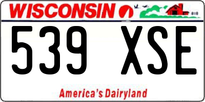 WI license plate 539XSE