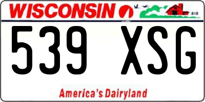 WI license plate 539XSG