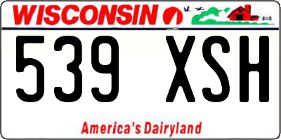 WI license plate 539XSH