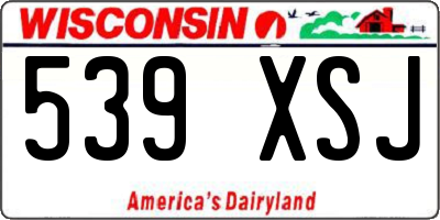 WI license plate 539XSJ