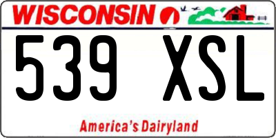 WI license plate 539XSL