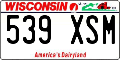 WI license plate 539XSM