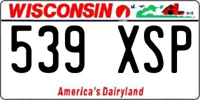 WI license plate 539XSP