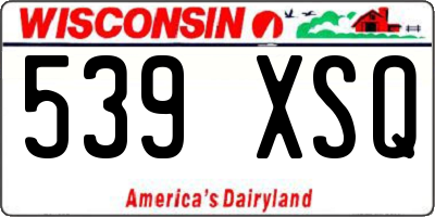 WI license plate 539XSQ