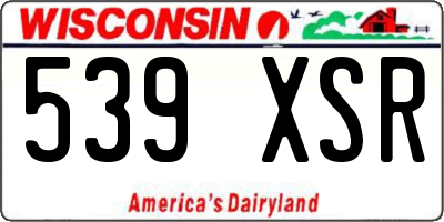 WI license plate 539XSR
