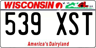 WI license plate 539XST