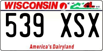 WI license plate 539XSX