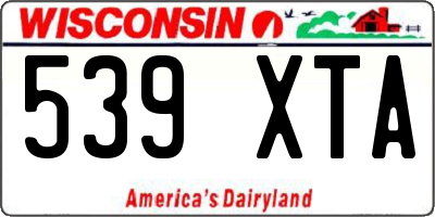 WI license plate 539XTA
