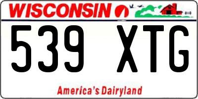 WI license plate 539XTG