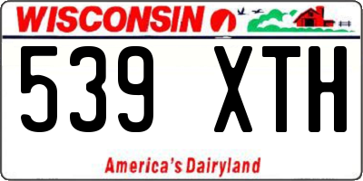 WI license plate 539XTH