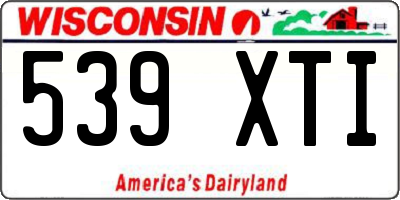 WI license plate 539XTI