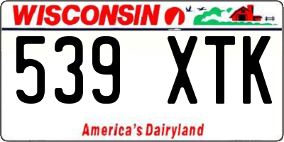 WI license plate 539XTK