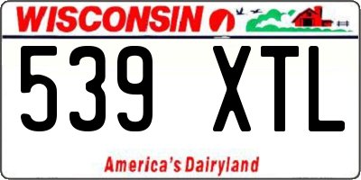 WI license plate 539XTL