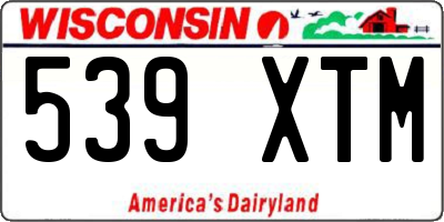 WI license plate 539XTM