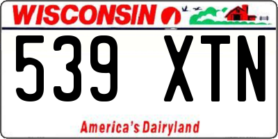WI license plate 539XTN