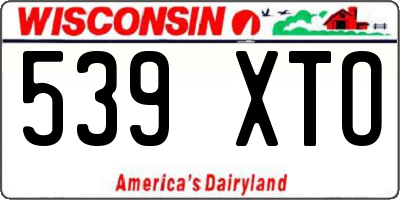 WI license plate 539XTO