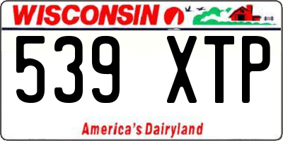 WI license plate 539XTP