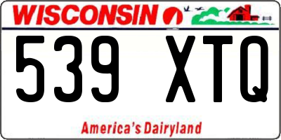 WI license plate 539XTQ