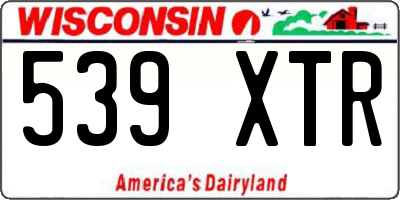 WI license plate 539XTR