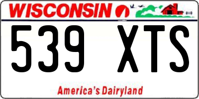 WI license plate 539XTS