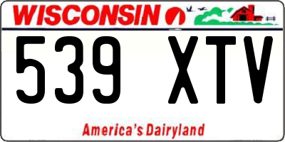 WI license plate 539XTV