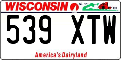 WI license plate 539XTW