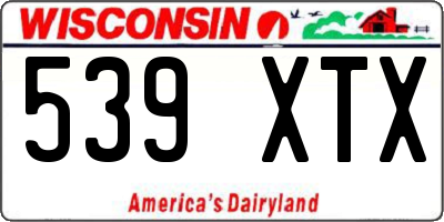 WI license plate 539XTX