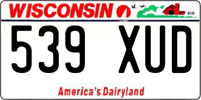 WI license plate 539XUD