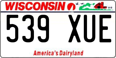 WI license plate 539XUE