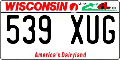 WI license plate 539XUG