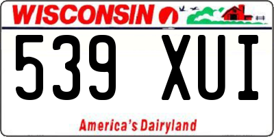 WI license plate 539XUI