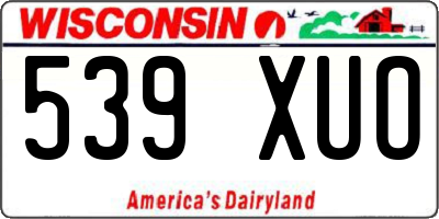 WI license plate 539XUO
