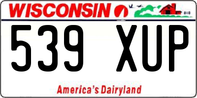 WI license plate 539XUP