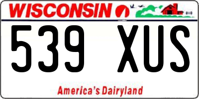 WI license plate 539XUS