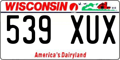 WI license plate 539XUX