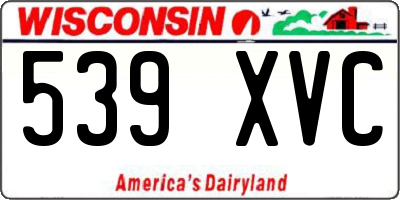 WI license plate 539XVC