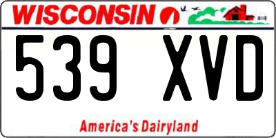WI license plate 539XVD