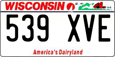 WI license plate 539XVE