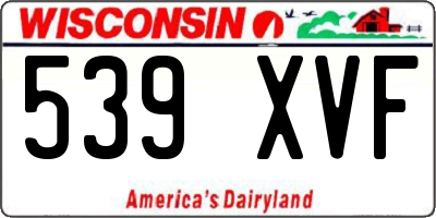 WI license plate 539XVF