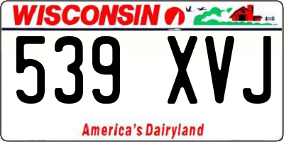 WI license plate 539XVJ