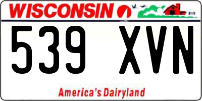 WI license plate 539XVN