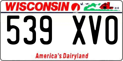 WI license plate 539XVO