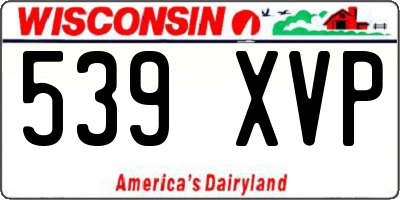 WI license plate 539XVP