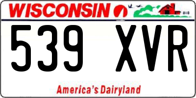 WI license plate 539XVR
