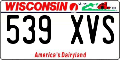 WI license plate 539XVS