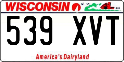 WI license plate 539XVT