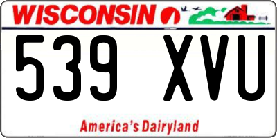 WI license plate 539XVU