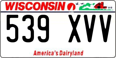 WI license plate 539XVV
