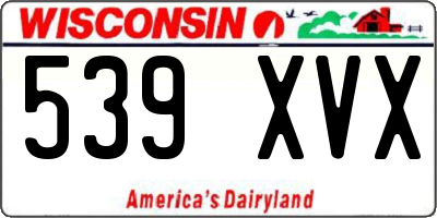 WI license plate 539XVX