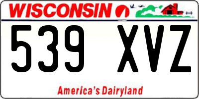 WI license plate 539XVZ